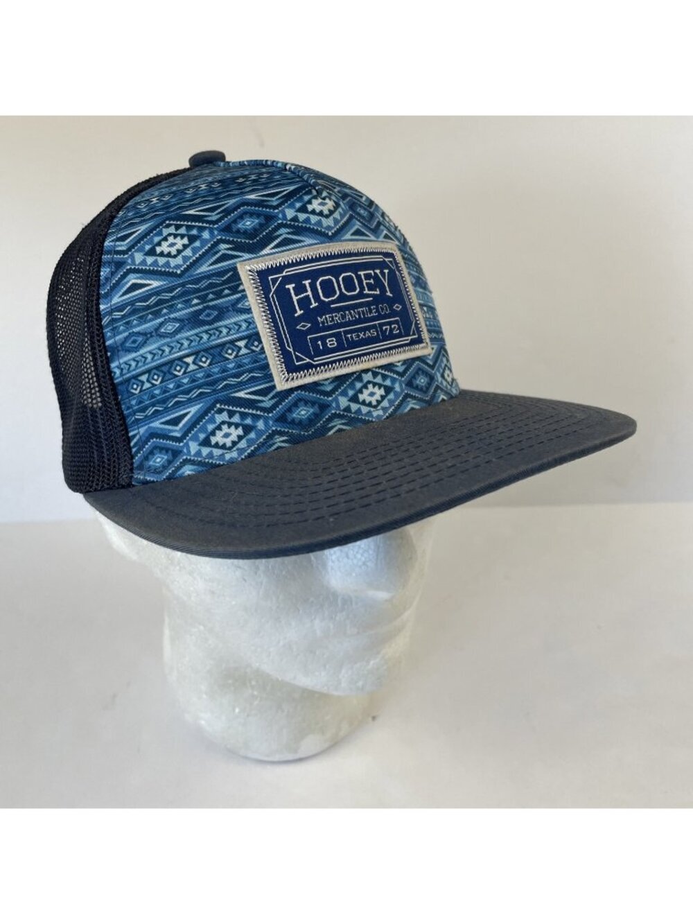 Hooey Trucker Hat Snapback Mesh Back Blue Western Cowboy Logo Cap